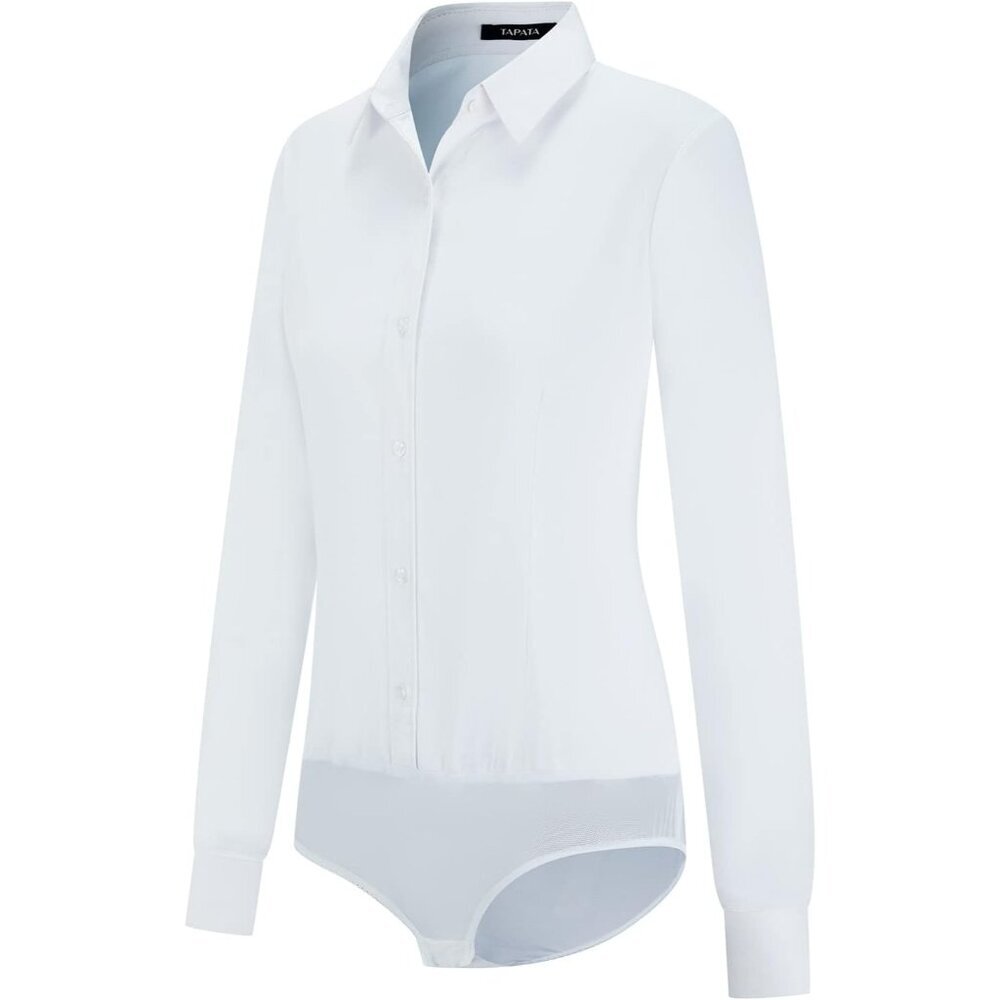 Women's Bodysuit Blouse Long Sleeve Button Down Solid Office Wear